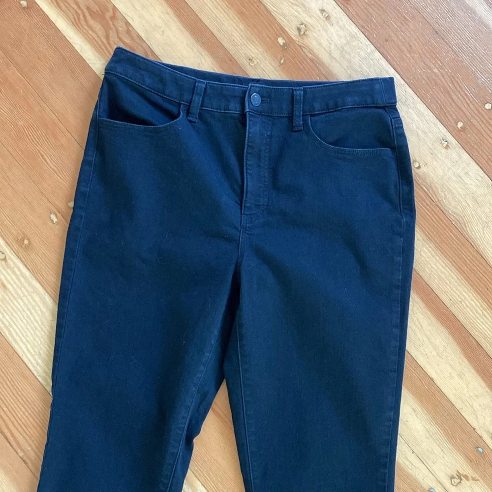 Talbots‎ Sculpt Straight Leg Jeans Black Stretch Denim 12 Petite